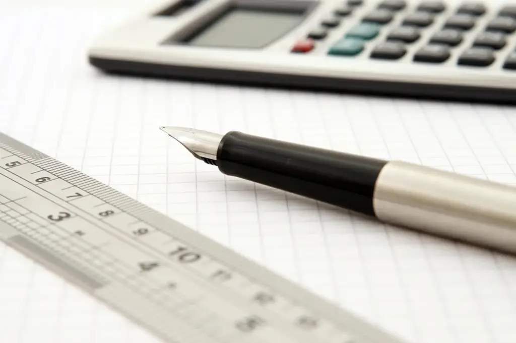 Calculator and financial graph showing profit margin analysis