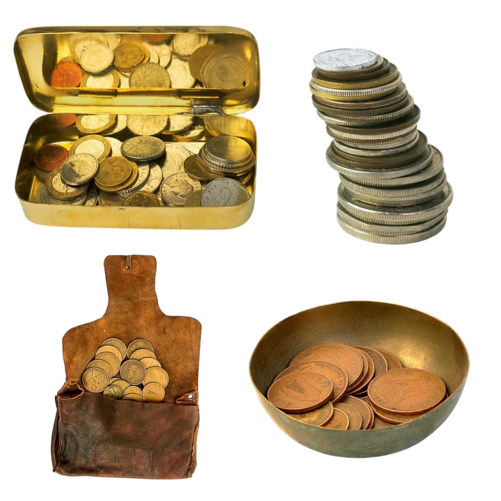 Piggy bank with coins representing profit allocation in a profit-first business budget